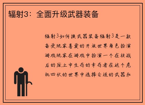辐射3：全面升级武器装备